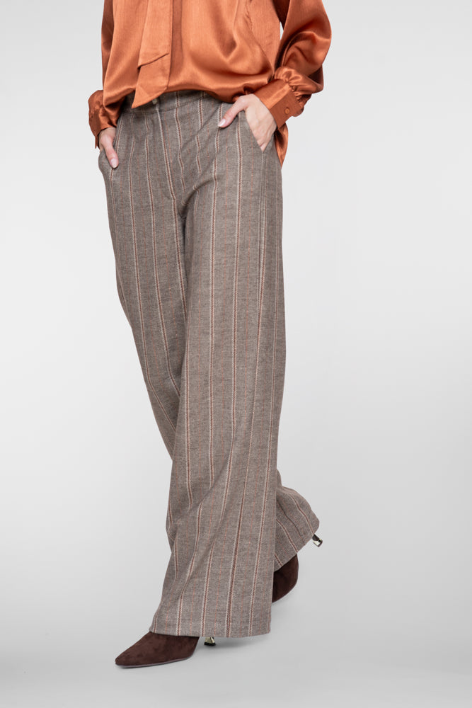 Geisha Hose mit hoher Taille und Lurexstreifen