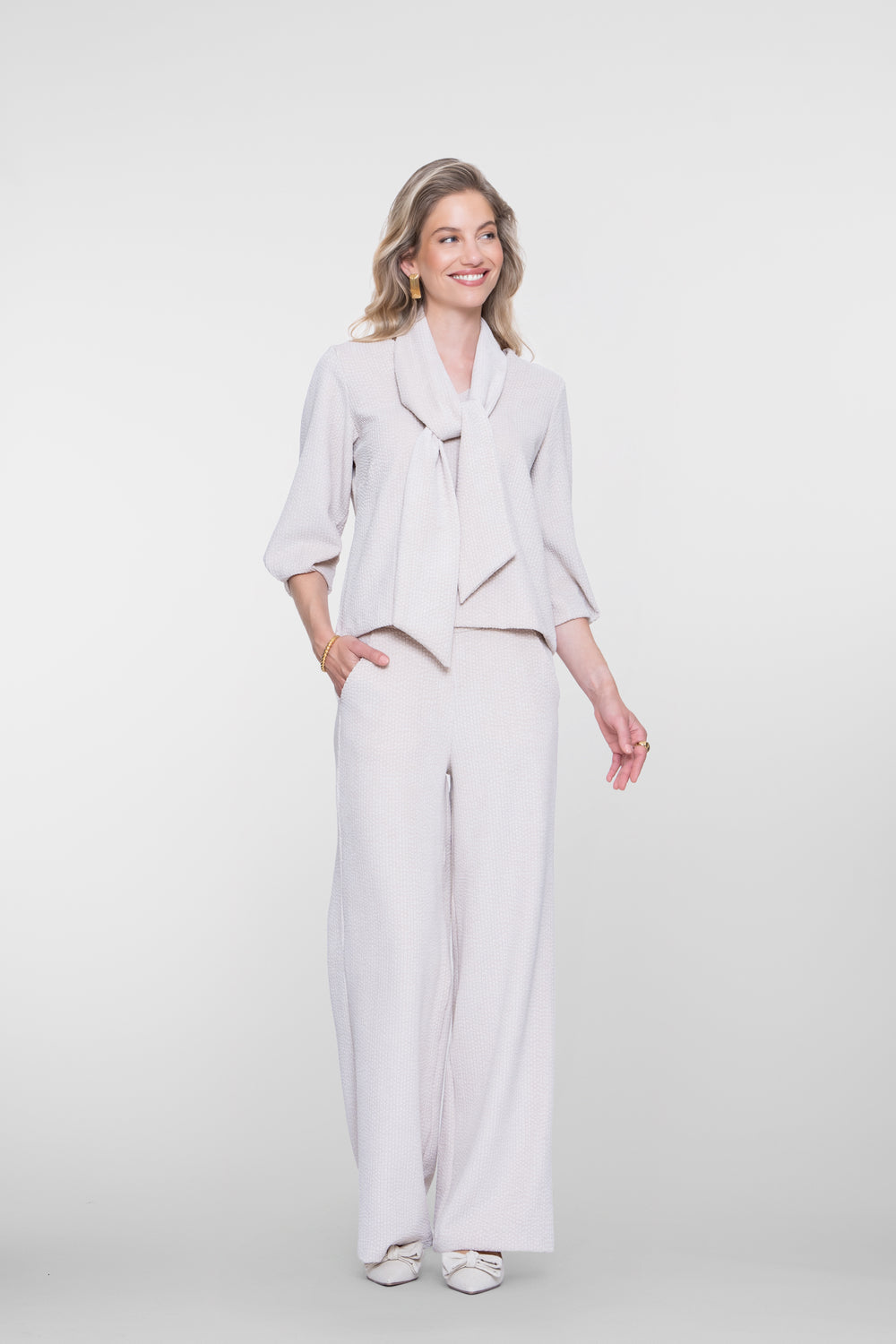 Geisha bequeme High Waist Pantalon mit Rippstruktur