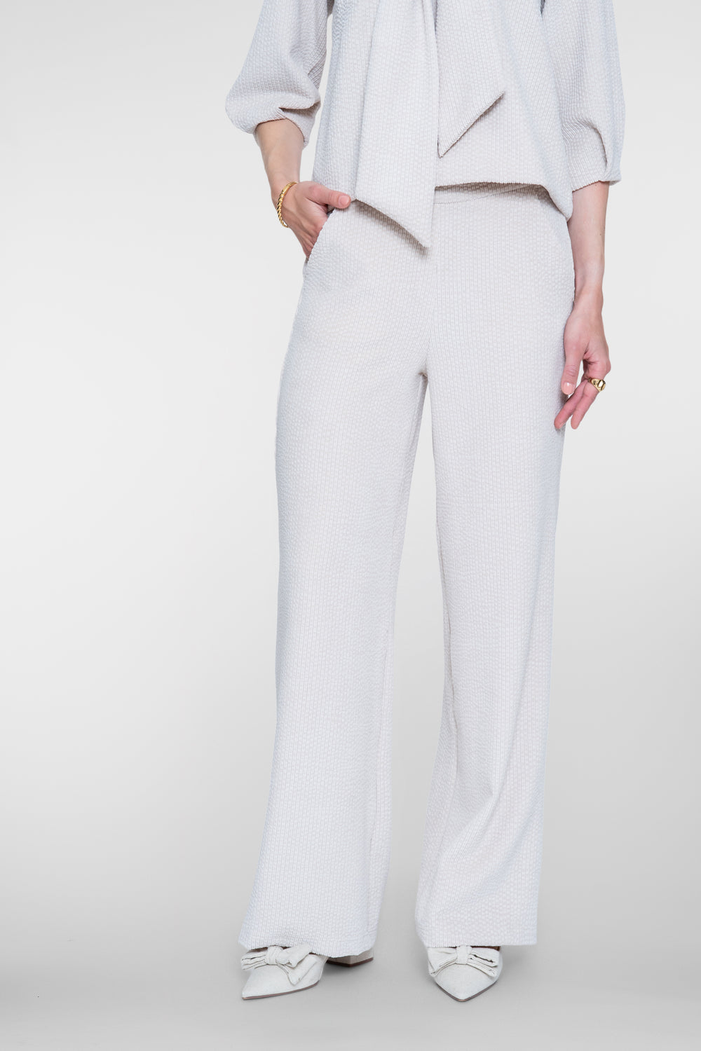 Geisha bequeme High Waist Pantalon mit Rippstruktur