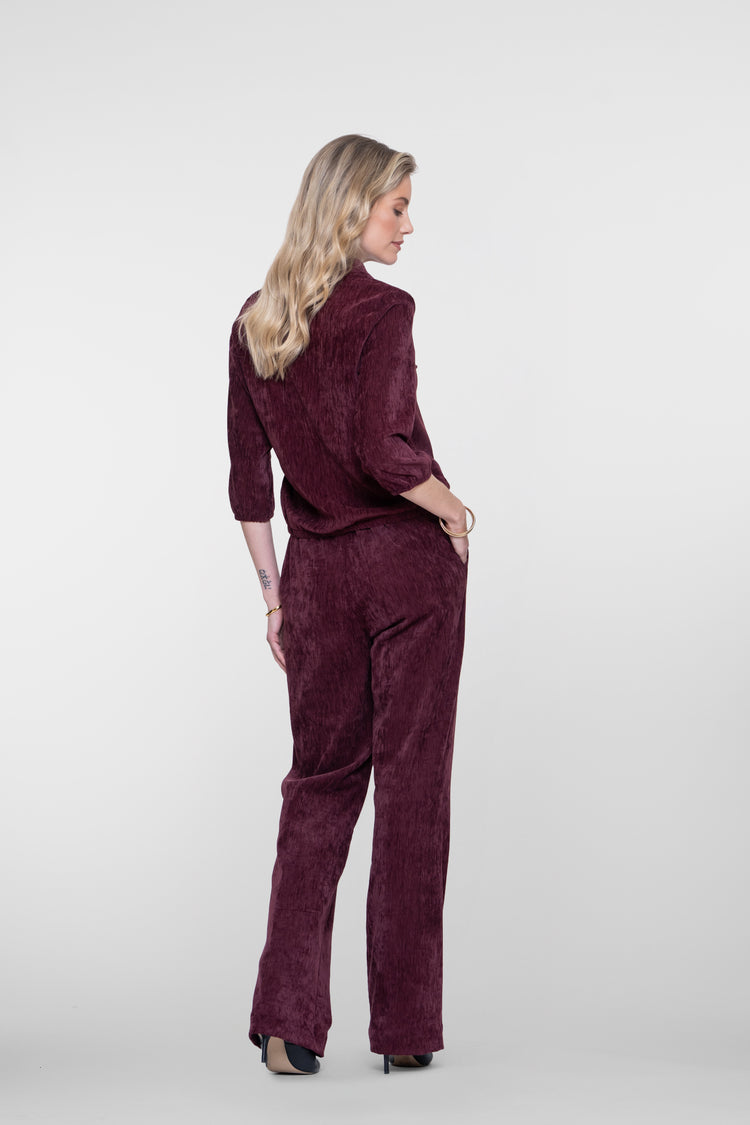 Geisha Pantalon mit samtiger Optik