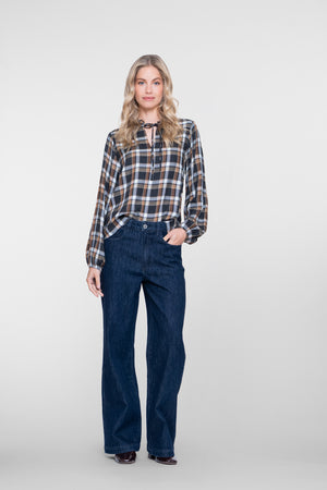 Geisha Damen Wide-Leg-Jeans mit dunkler Waschung