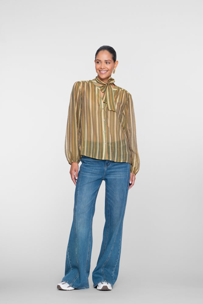 Geisha Damen Flared-Jeans mit hoher Taille und weitem Bein