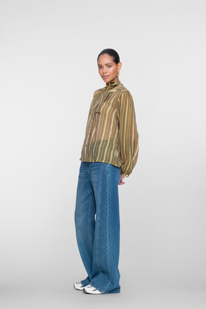 Geisha Damen Flared-Jeans mit hoher Taille und weitem Bein