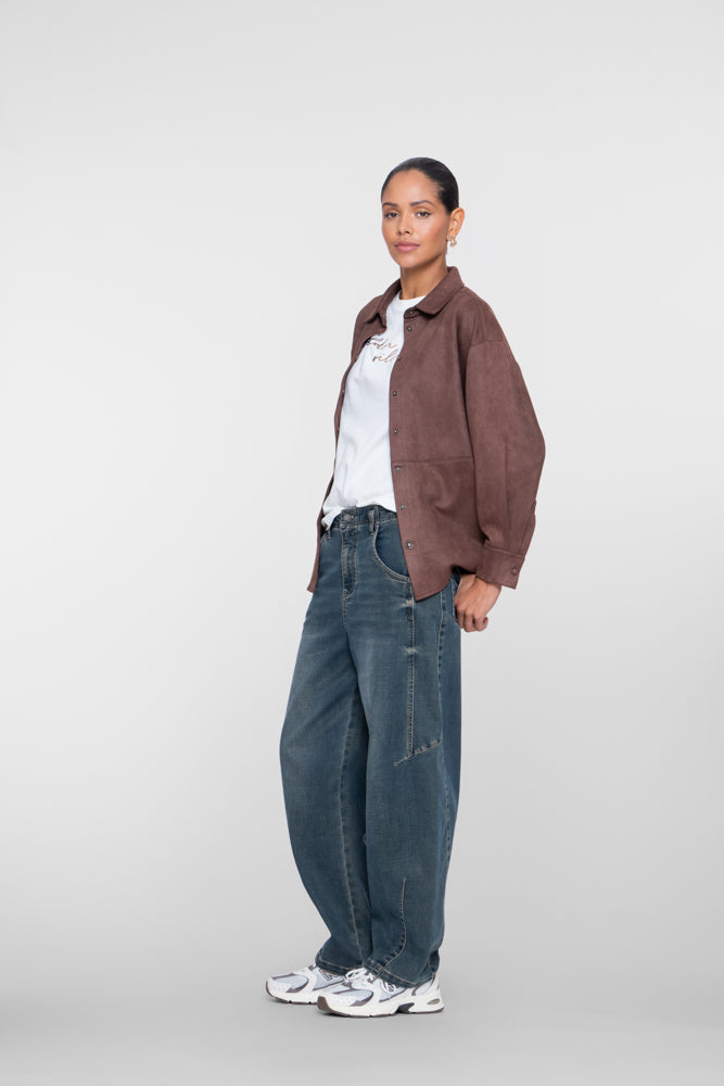 Geisha Damen Barrel-Jeans mit Ziernähten