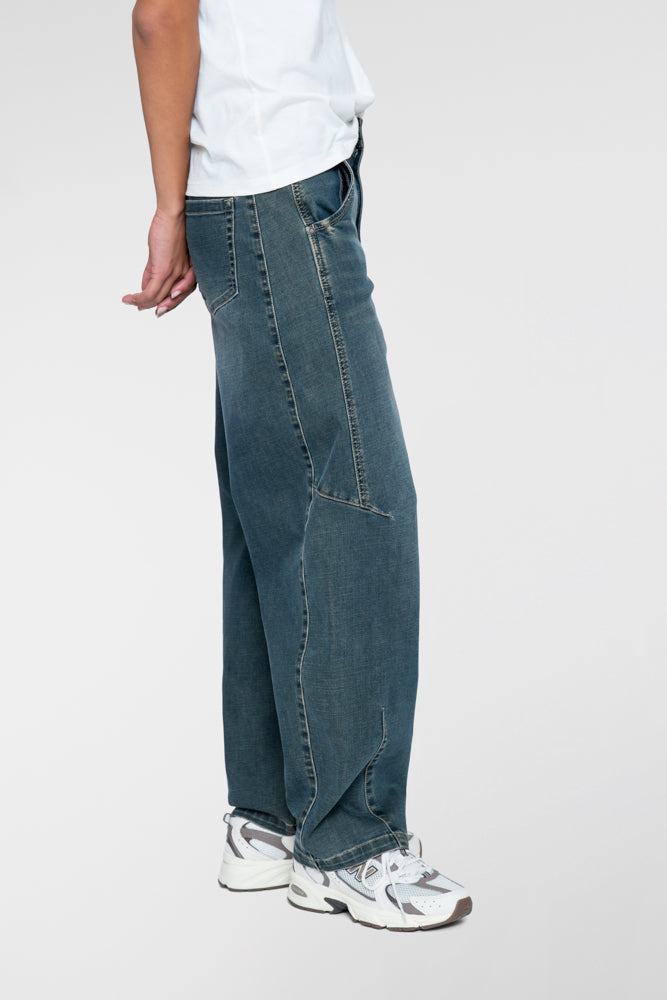 Geisha Damen Barrel-Jeans mit Ziernähten