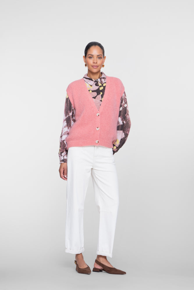 Geisha Cropped Straight Fit Jeans mit Bindegürtel und Umschlag