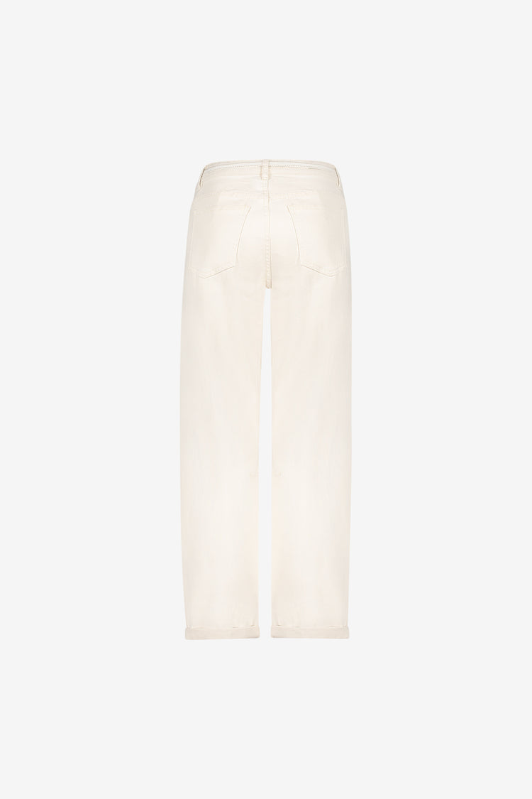 Geisha Cropped Straight Fit Jeans mit Bindegürtel und Umschlag
