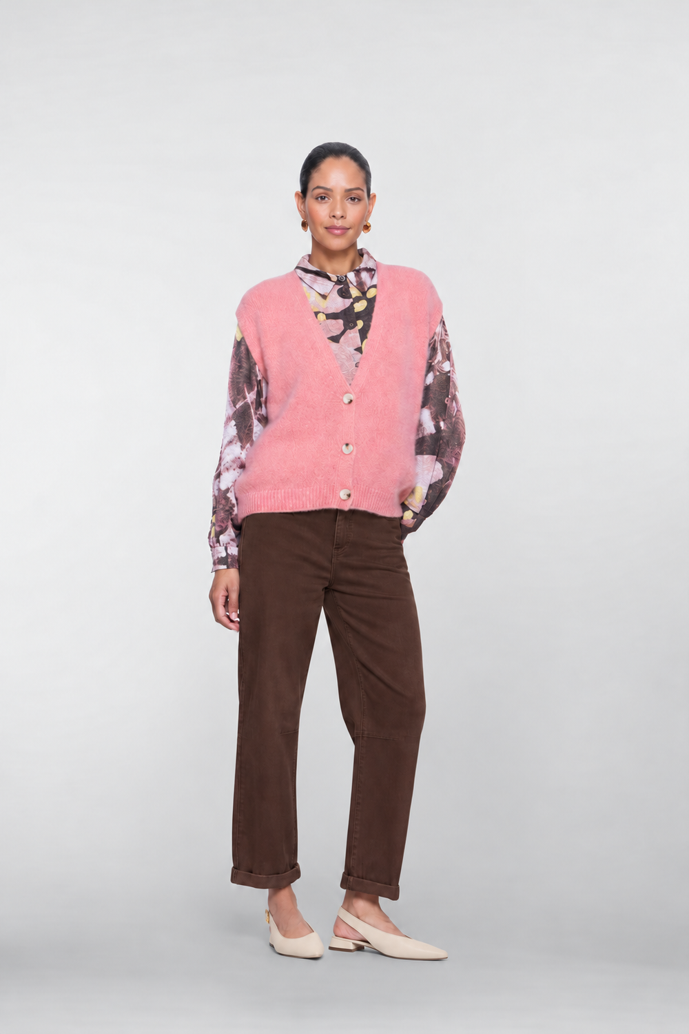 Geisha Cropped Straight Fit Jeans mit Bindegürtel und Umschlag