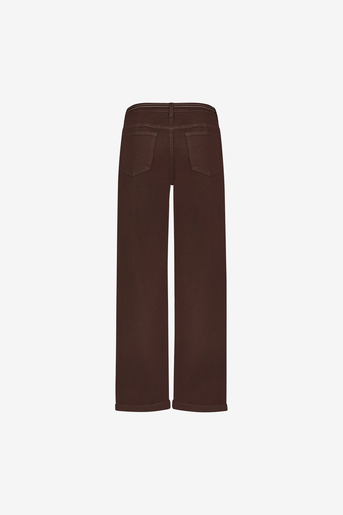 Geisha Cropped Straight Fit Jeans mit Bindegürtel und Umschlag