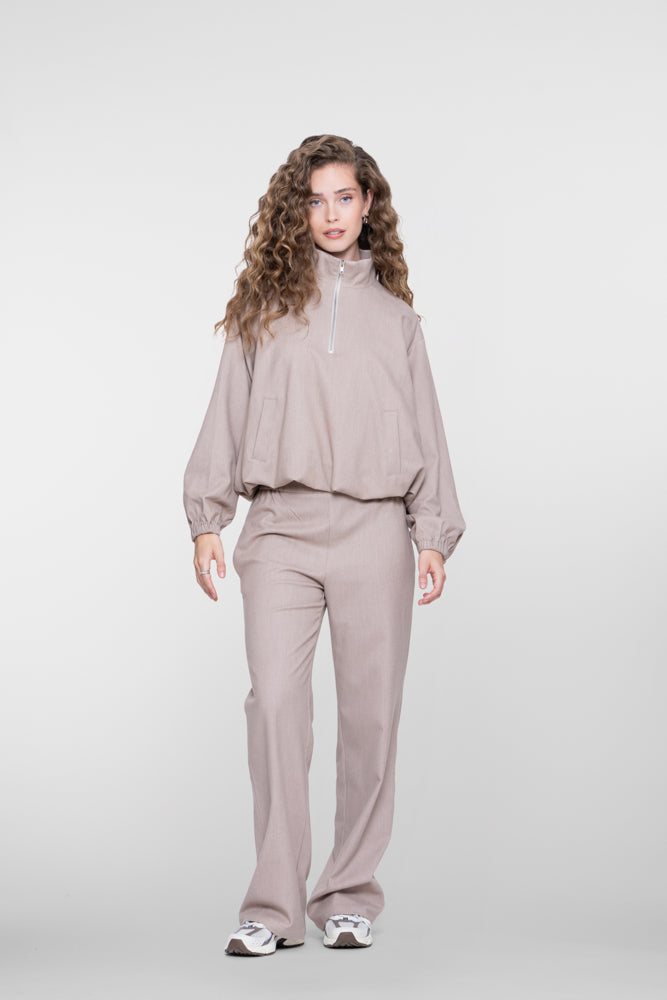 Geisha Damen Flanell-Melange-Hose mit geradem Bein