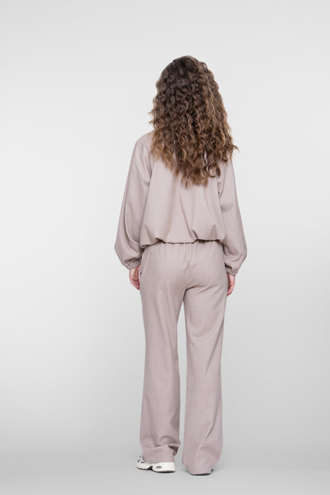 Geisha Damen Flanell-Melange-Hose mit geradem Bein