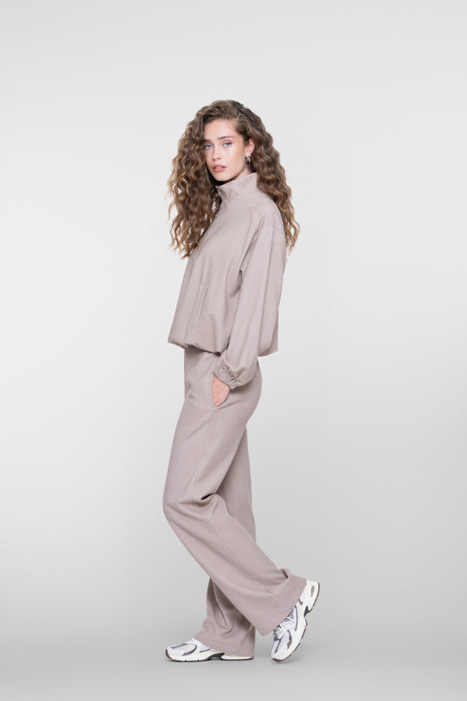 Geisha Damen Flanell-Melange-Hose mit geradem Bein