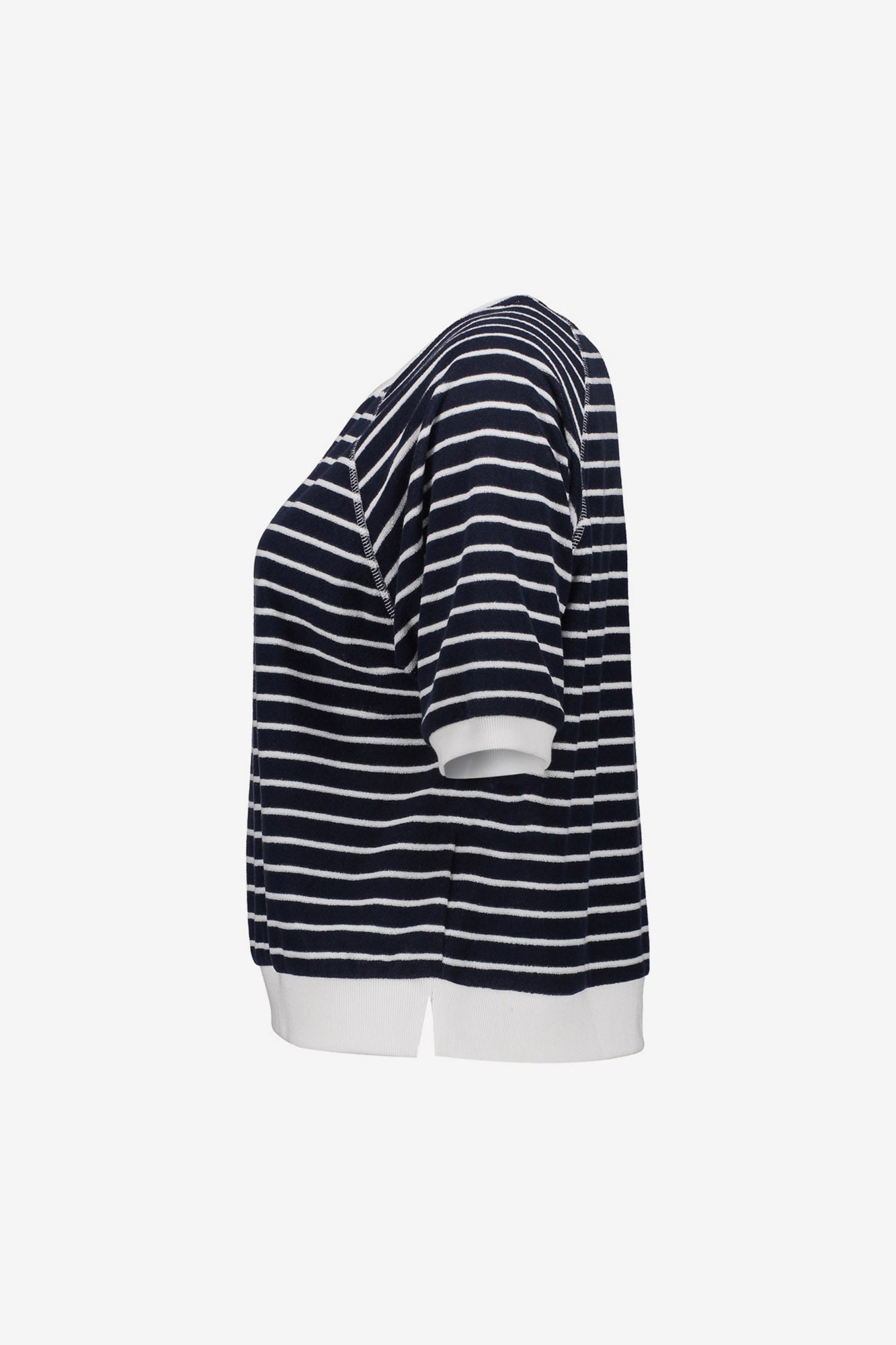 Geisha gestreifter Kurzarmpullover mit Raglanschnitt