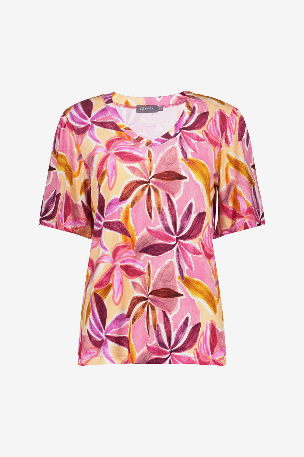 Geisha T-Shirt mit farbenfrohem Print