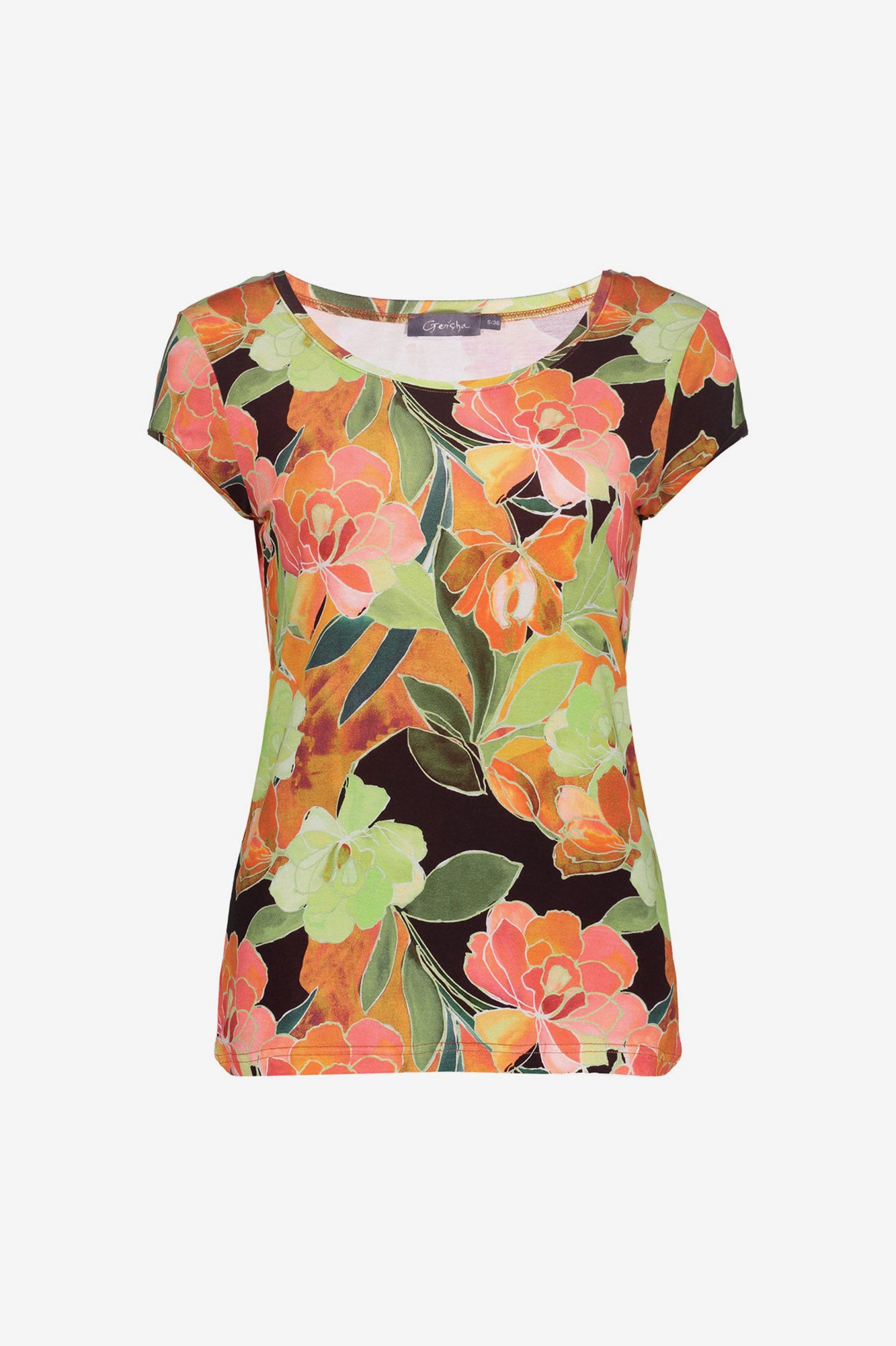 Geisha T-Shirt mit Rundhalsausschnitt und Print