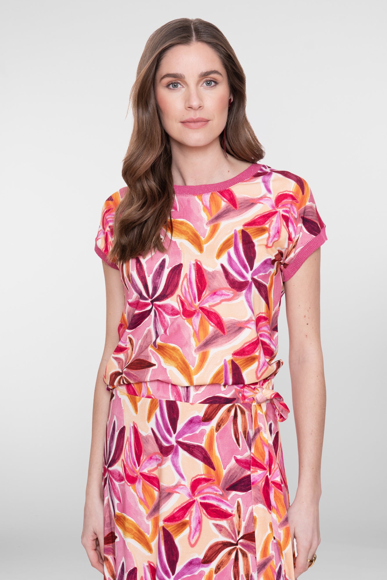 Geisha Jersey T-Shirt mit Rundhalsausschnitt und Glitzerdetail