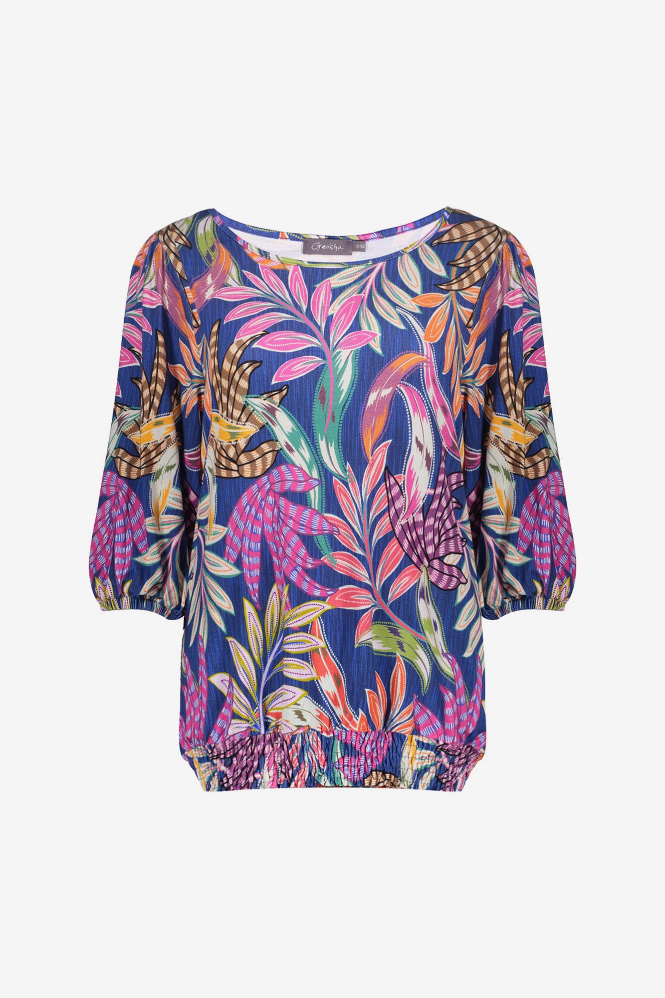 Geisha Jersey T-Shirt mit Smock-Detail