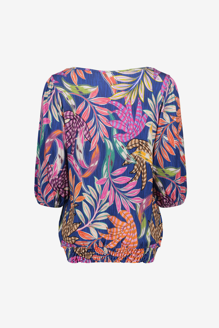 Geisha Jersey T-Shirt mit Smock-Detail