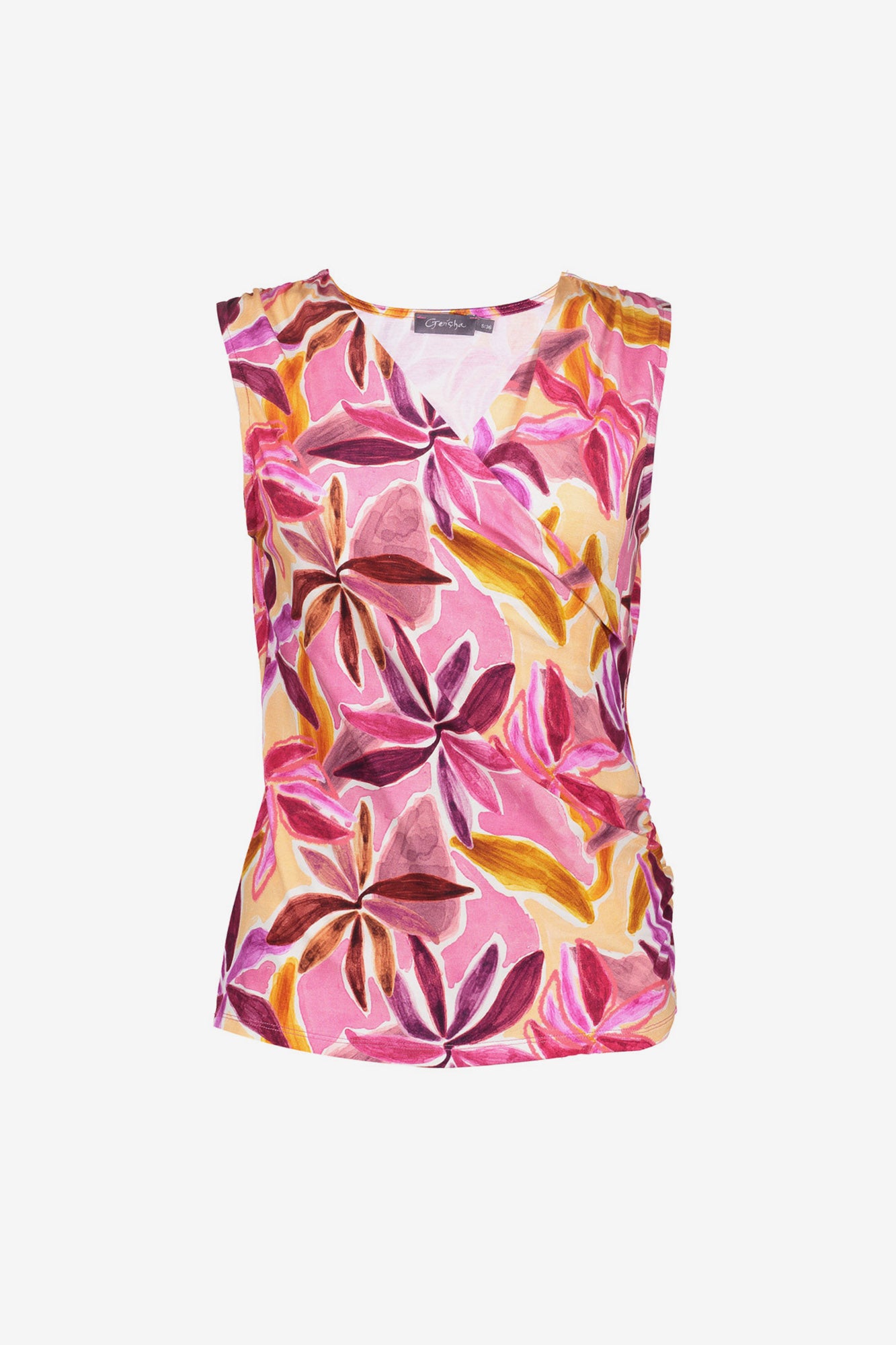 Geisha V-Ausschnitt Top mit Wickeldetail