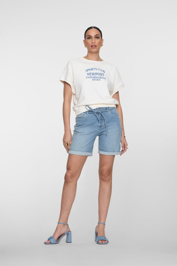 Geisha Boxy Sweatshirt mit Schriftprint und überschnittenen Schultern