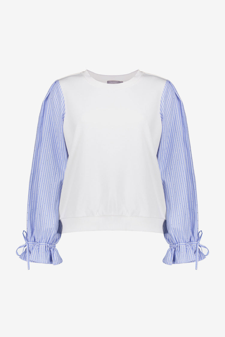 Geisha Sweatshirt im Spencer-Look mit Blusenärmeln