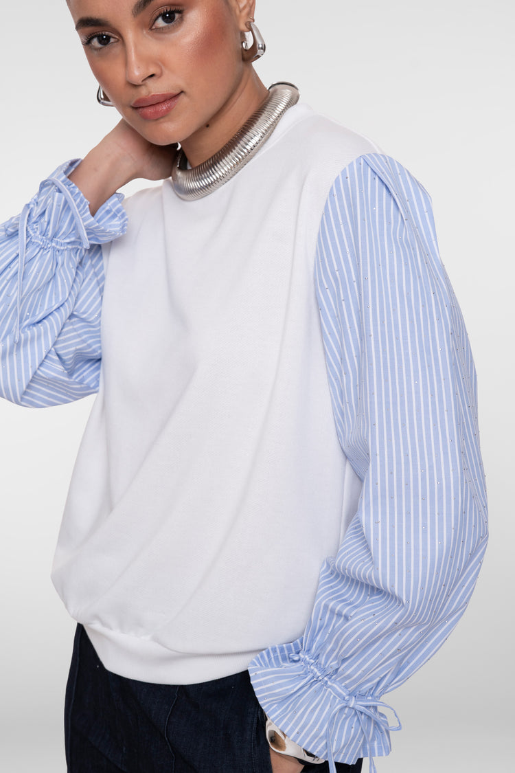 Geisha Sweatshirt im Spencer-Look mit Blusenärmeln