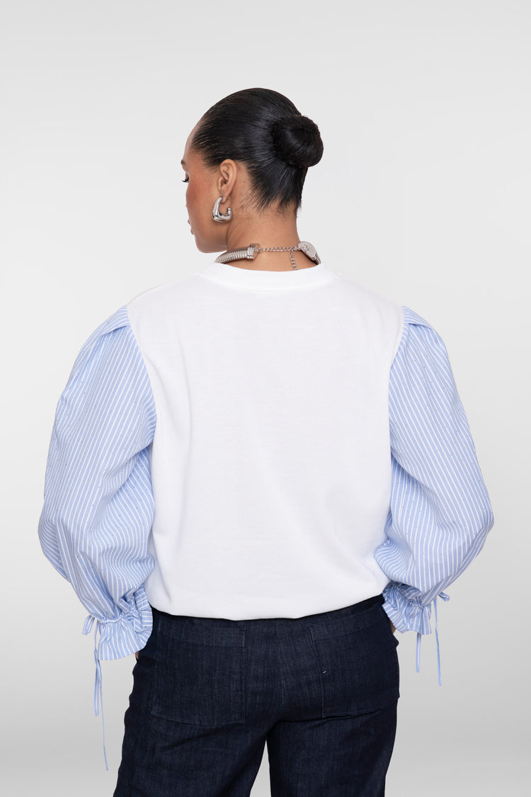 Geisha Sweatshirt im Spencer-Look mit Blusenärmeln