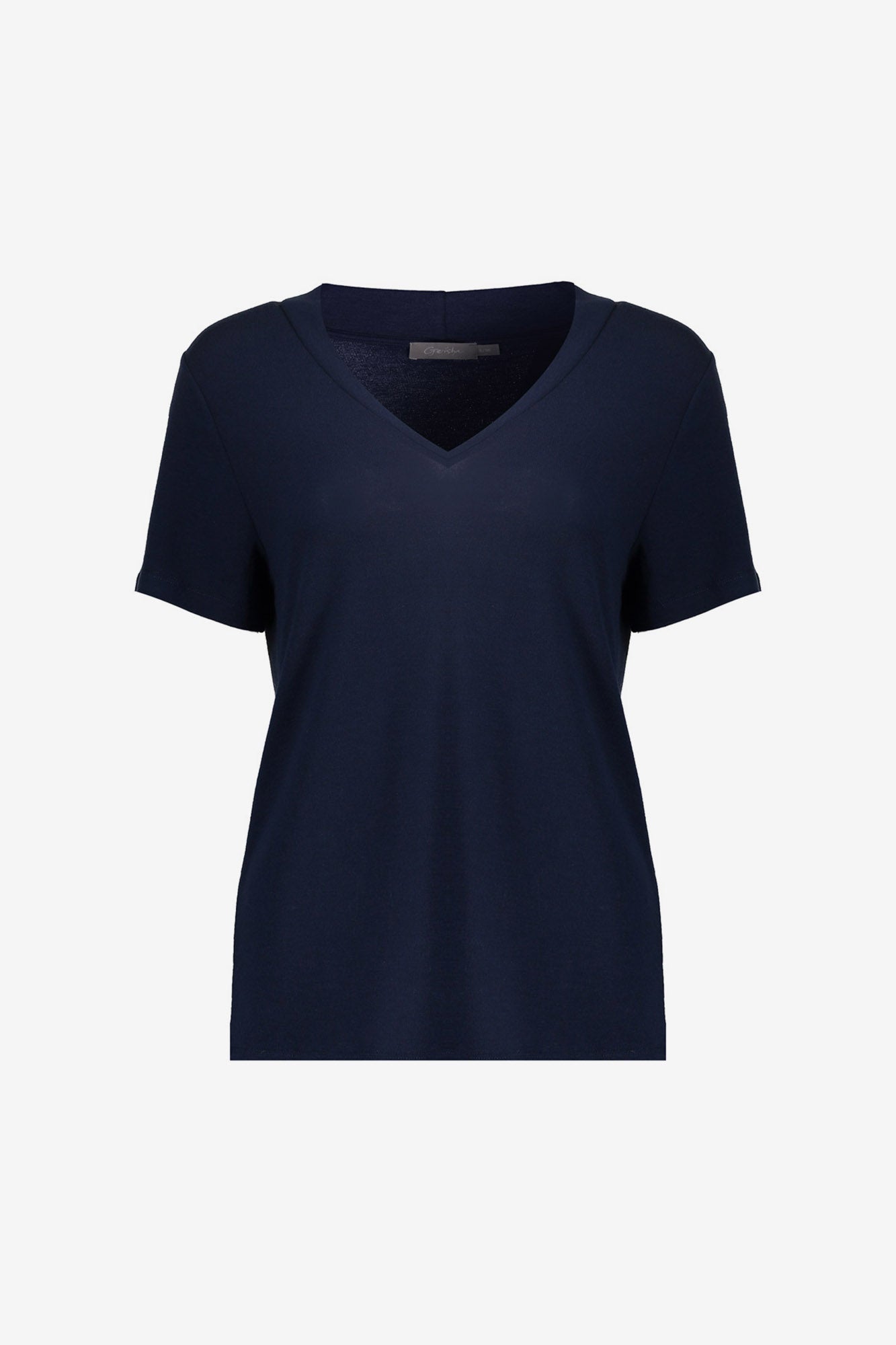 Geisha schwarzes T-Shirt mit V-Ausschnitt