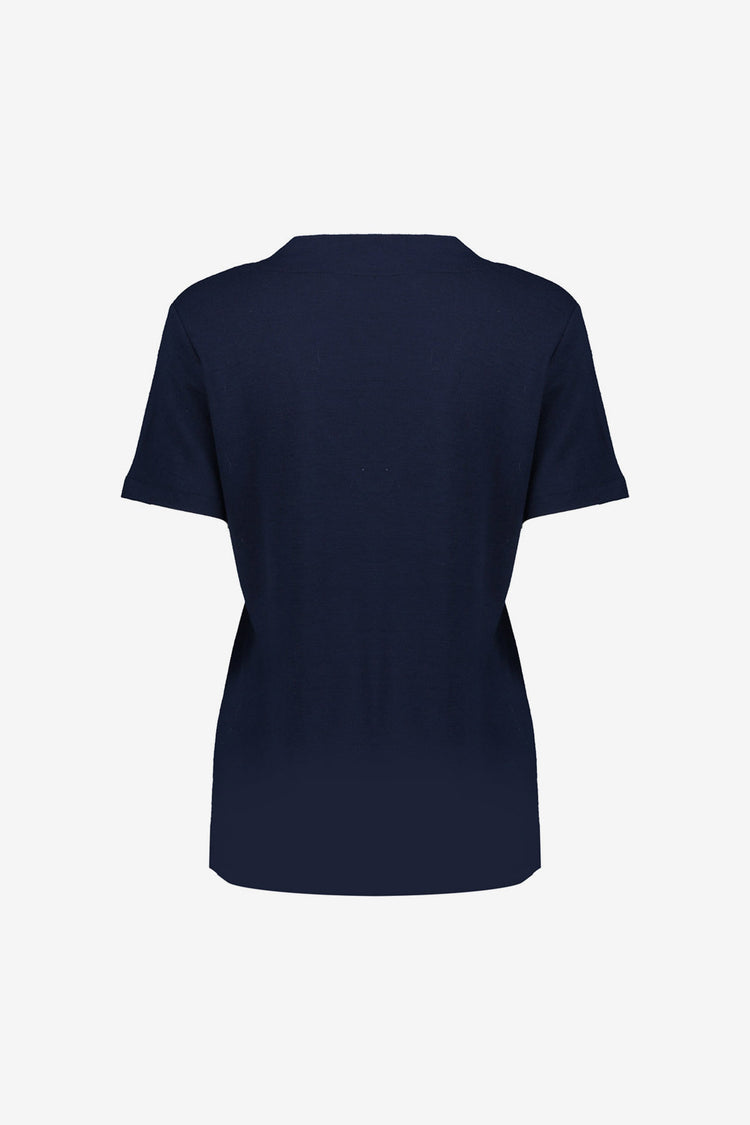 Geisha schwarzes T-Shirt mit V-Ausschnitt