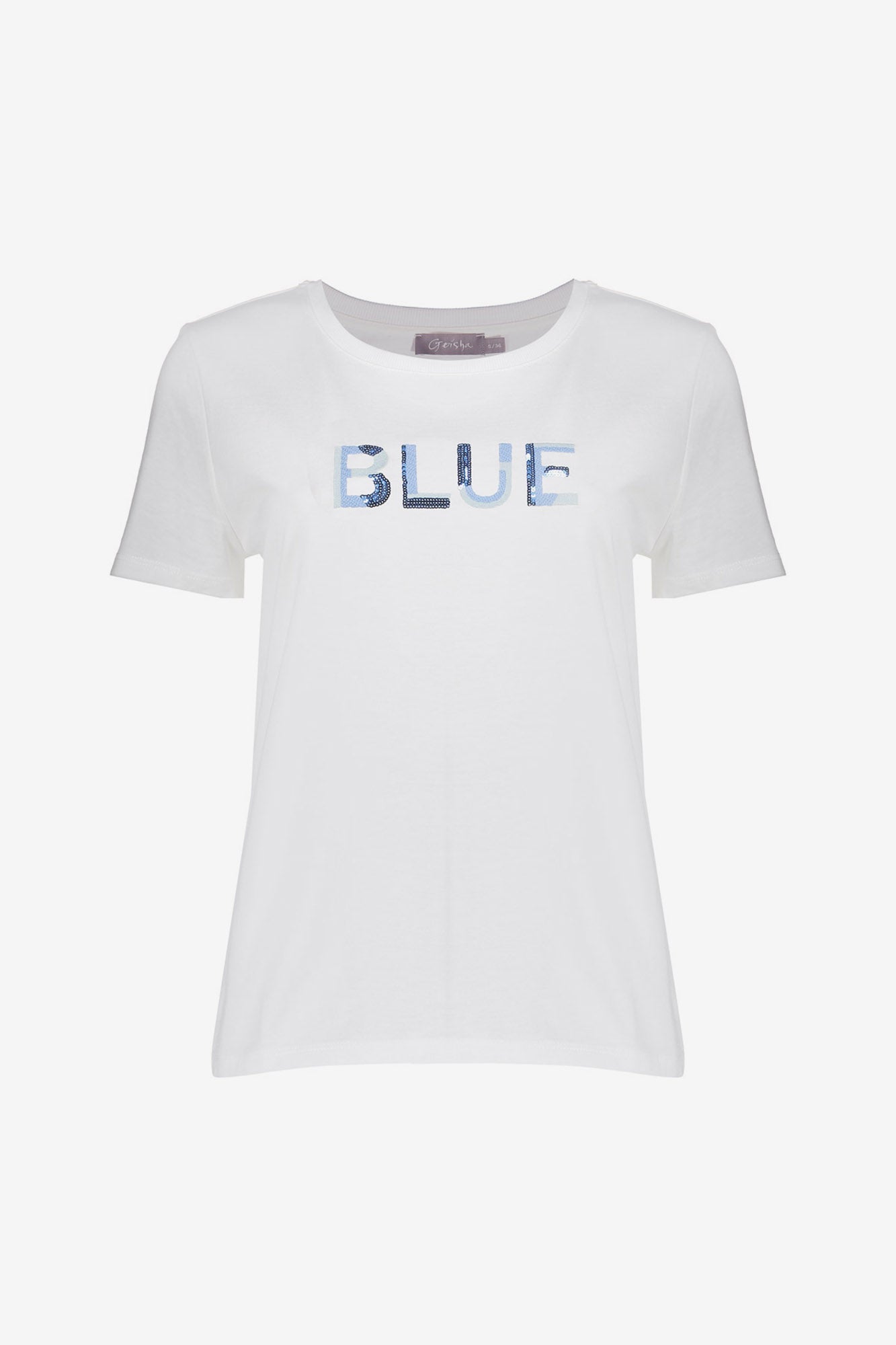 Geisha T-Shirt „Blue“ mit Rundhalsausschnitt