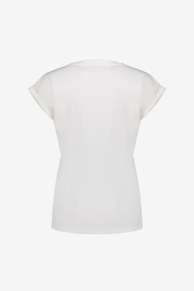 Geisha T-Shirt mit Chestprint „London Dream Club“ und angeschnittenen Ärmeln