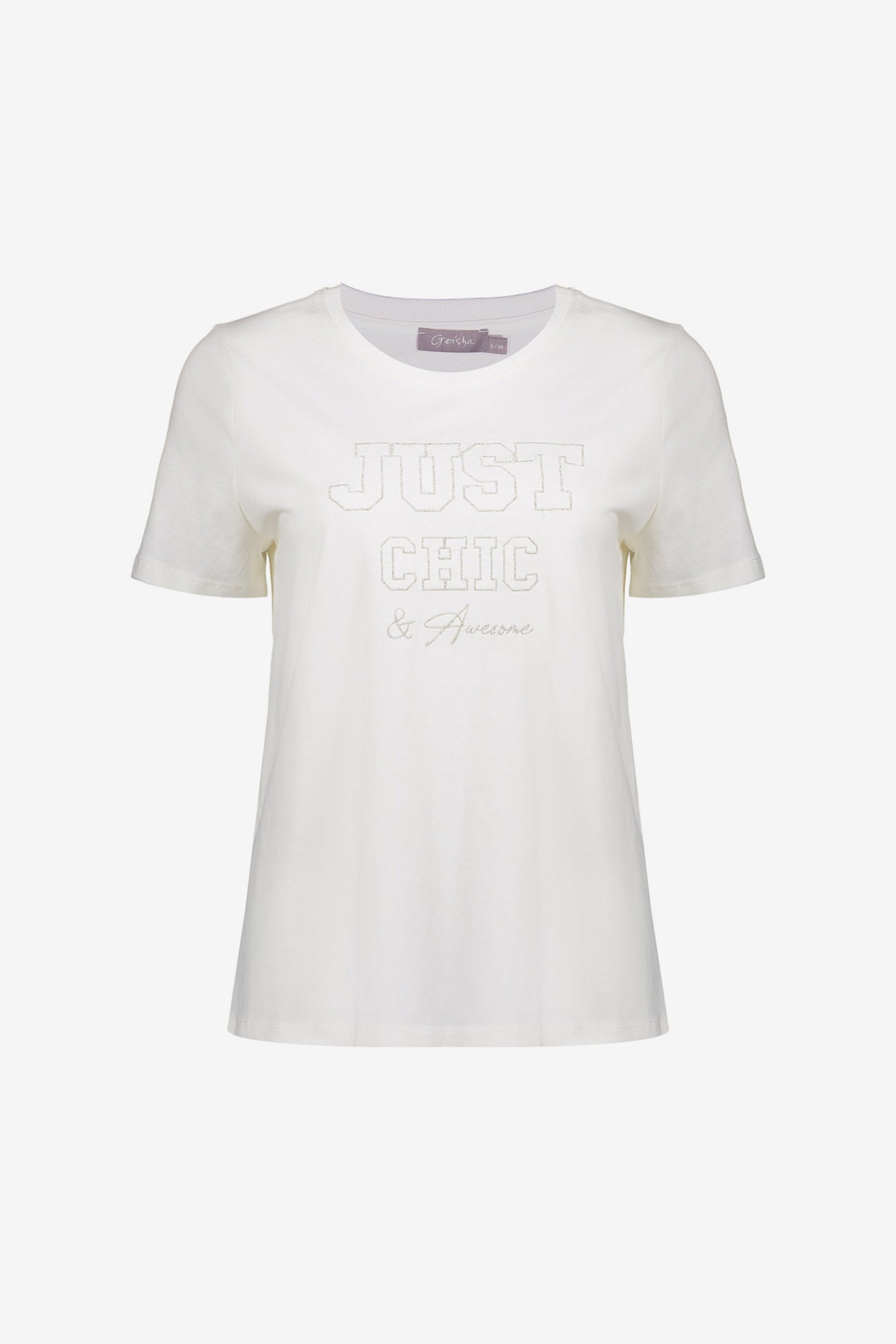 Geisha T-Shirt mit Chestprint und subtiler Struktur