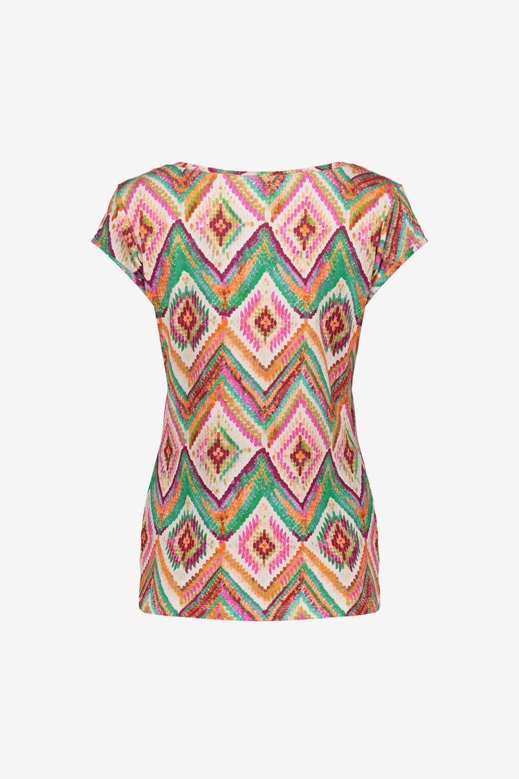 Geisha T-Shirt aus Trikot mit grafischem Print und fließender Passform