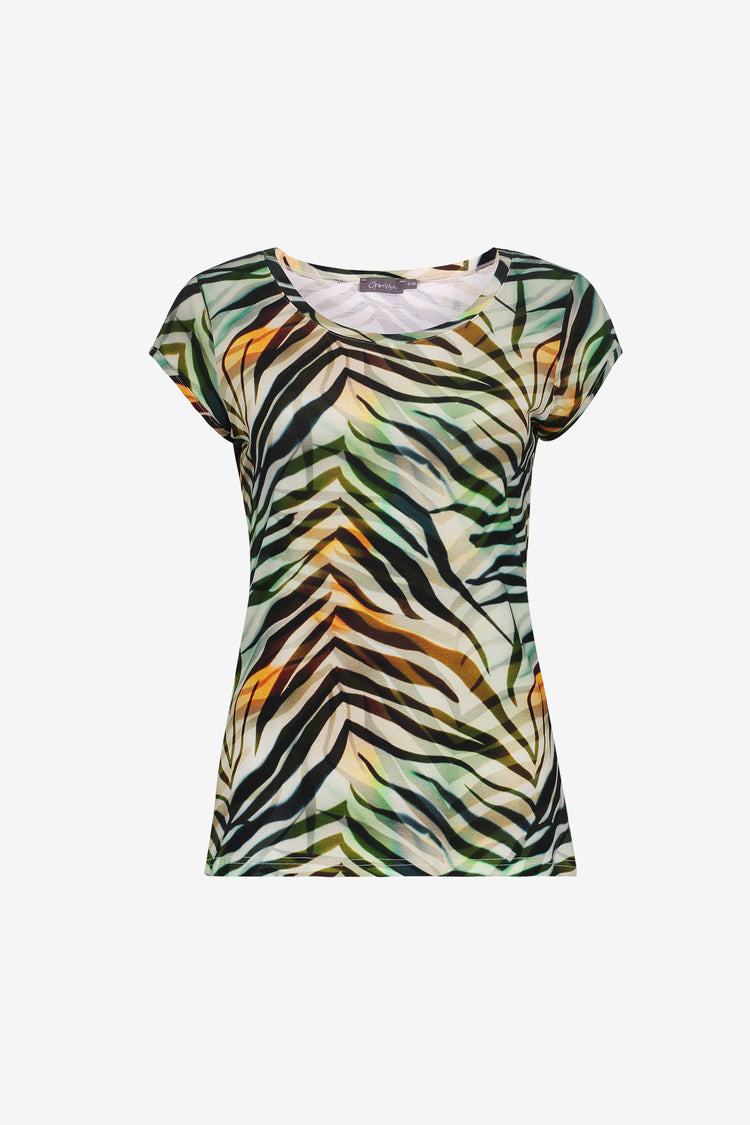 Geisha T-Shirt aus Trikot mit grafischem Print und fließender Passform