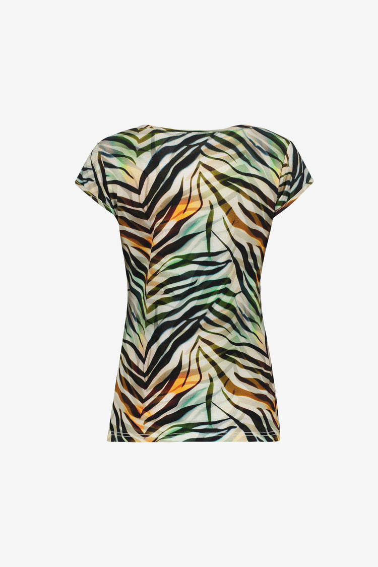 Geisha T-Shirt aus Trikot mit grafischem Print und fließender Passform
