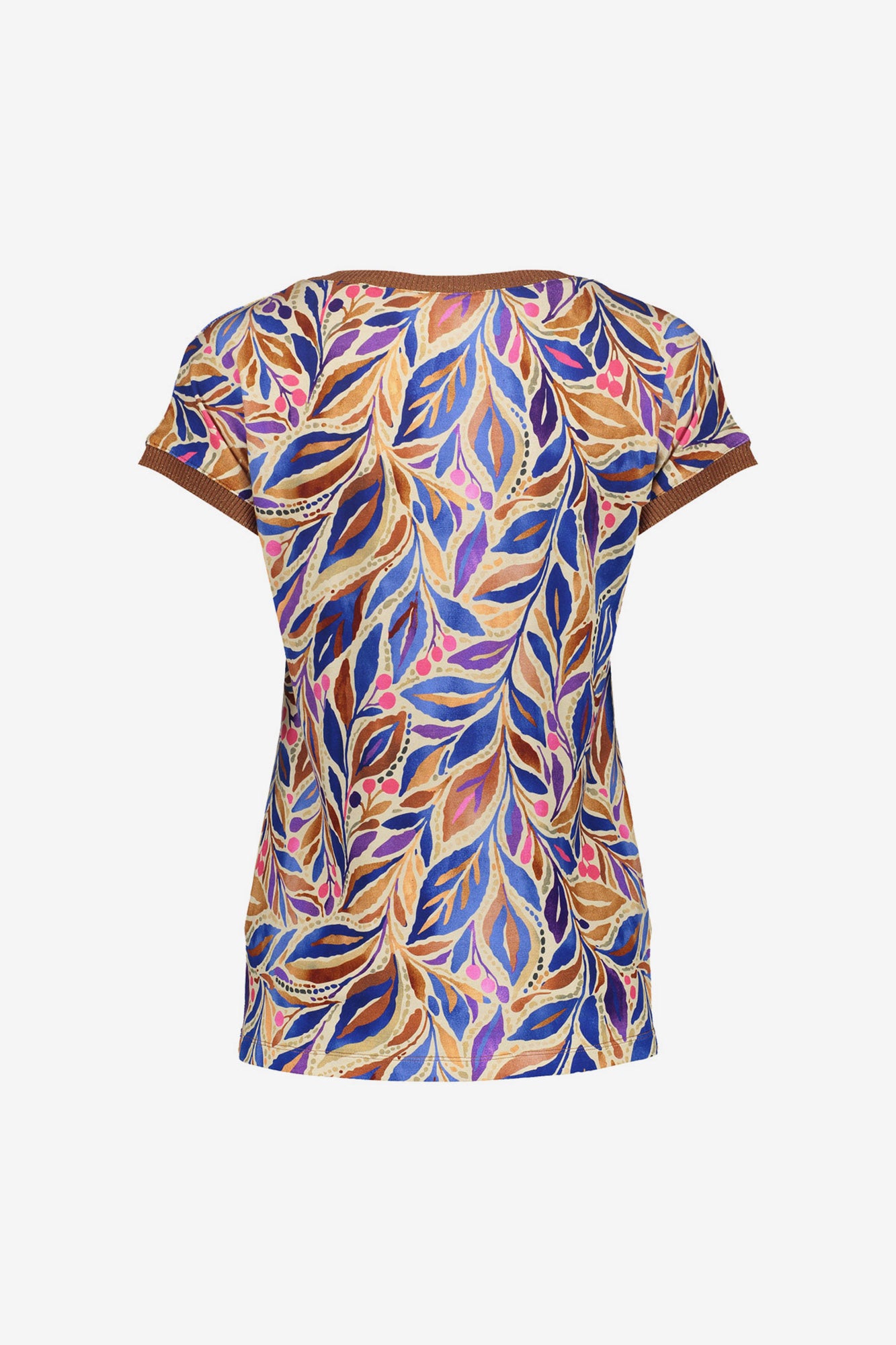 Geisha T-Shirt mit grafischem Print und Rippbündchen mit Lurex