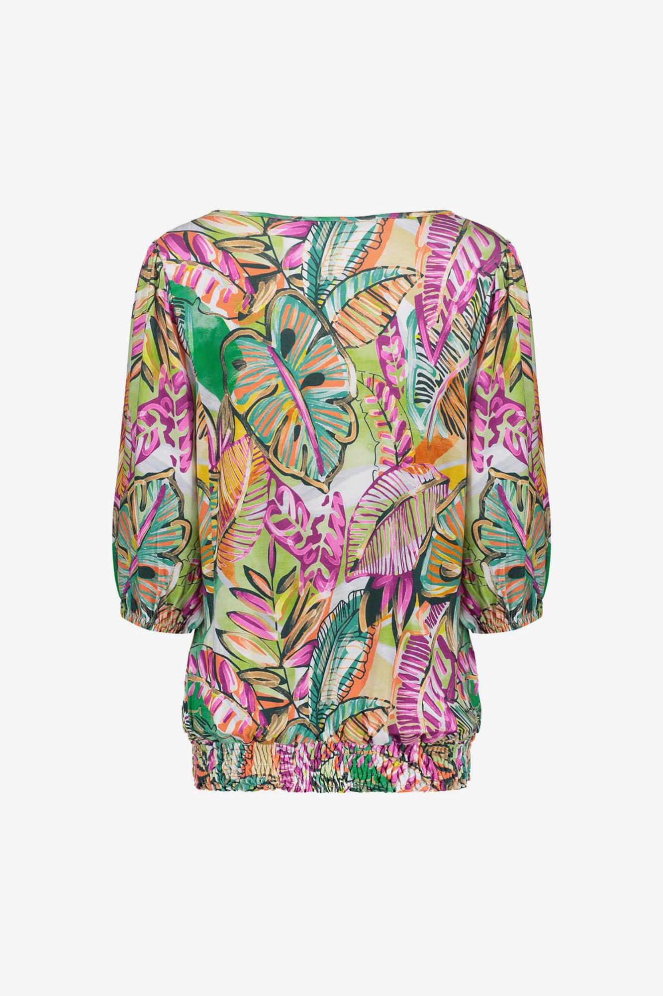 Geisha Top mit Print und Smockdetail