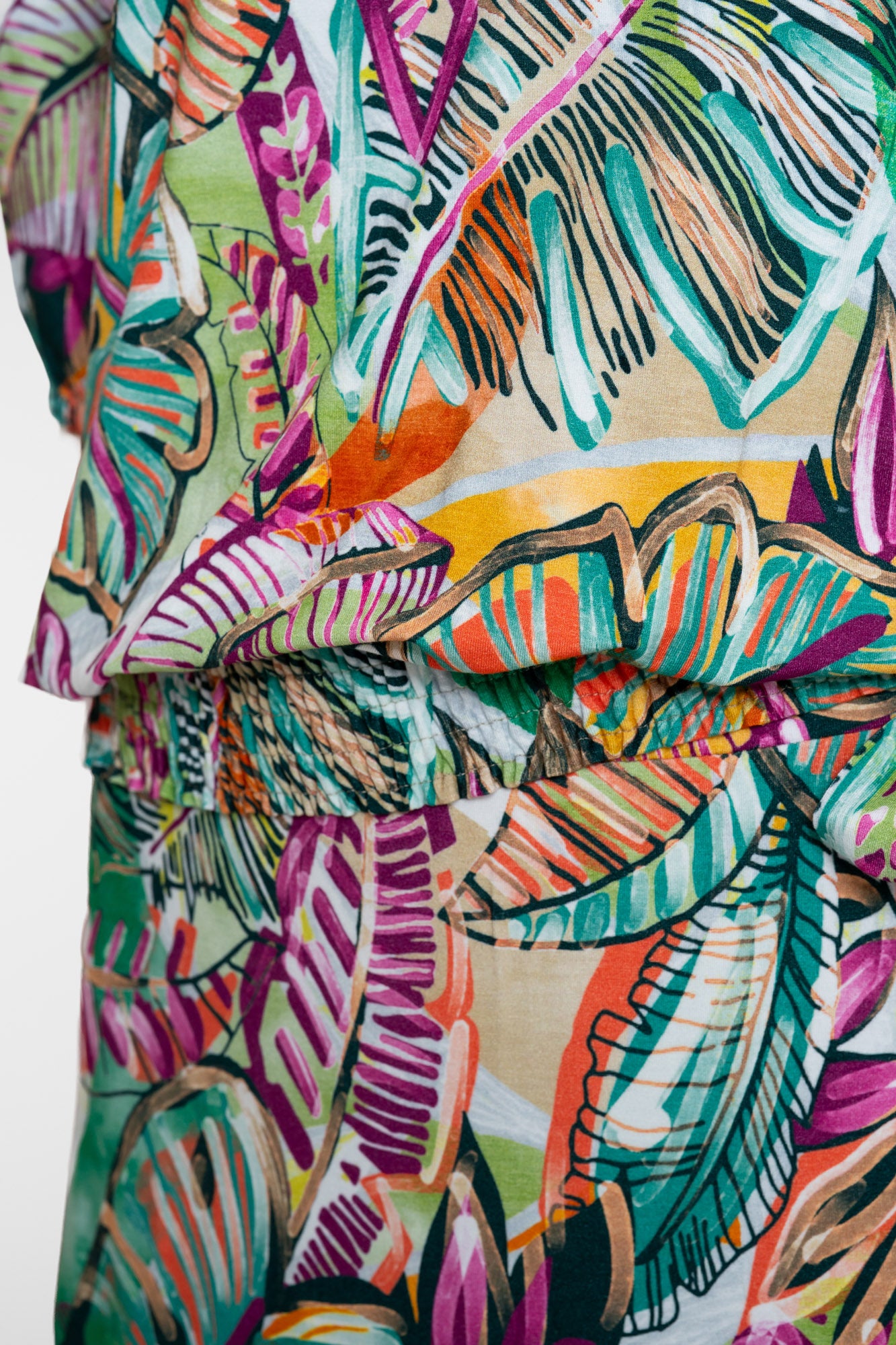 Geisha Top mit Print und Smockdetail