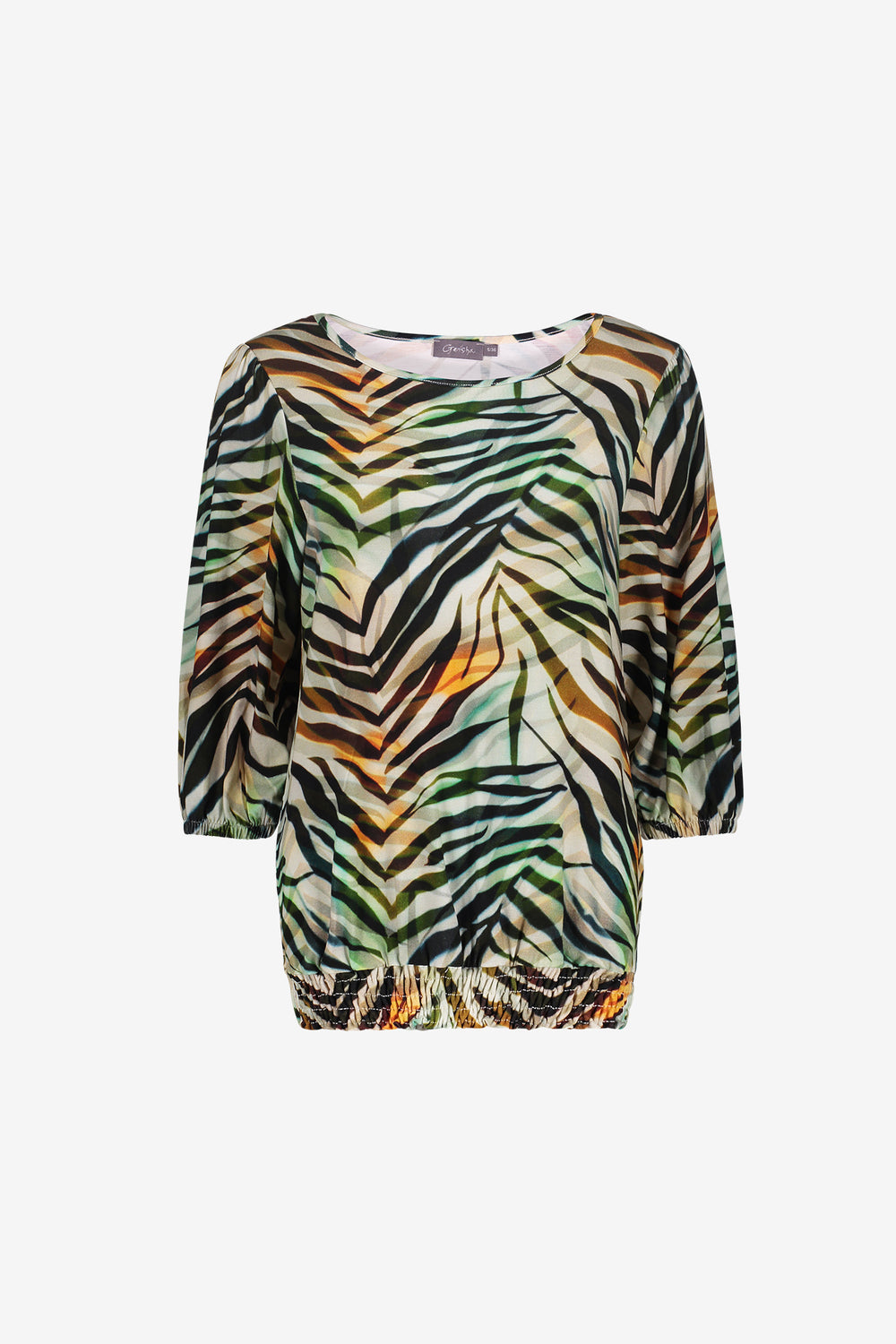 Geisha Top mit Print und Smockdetail