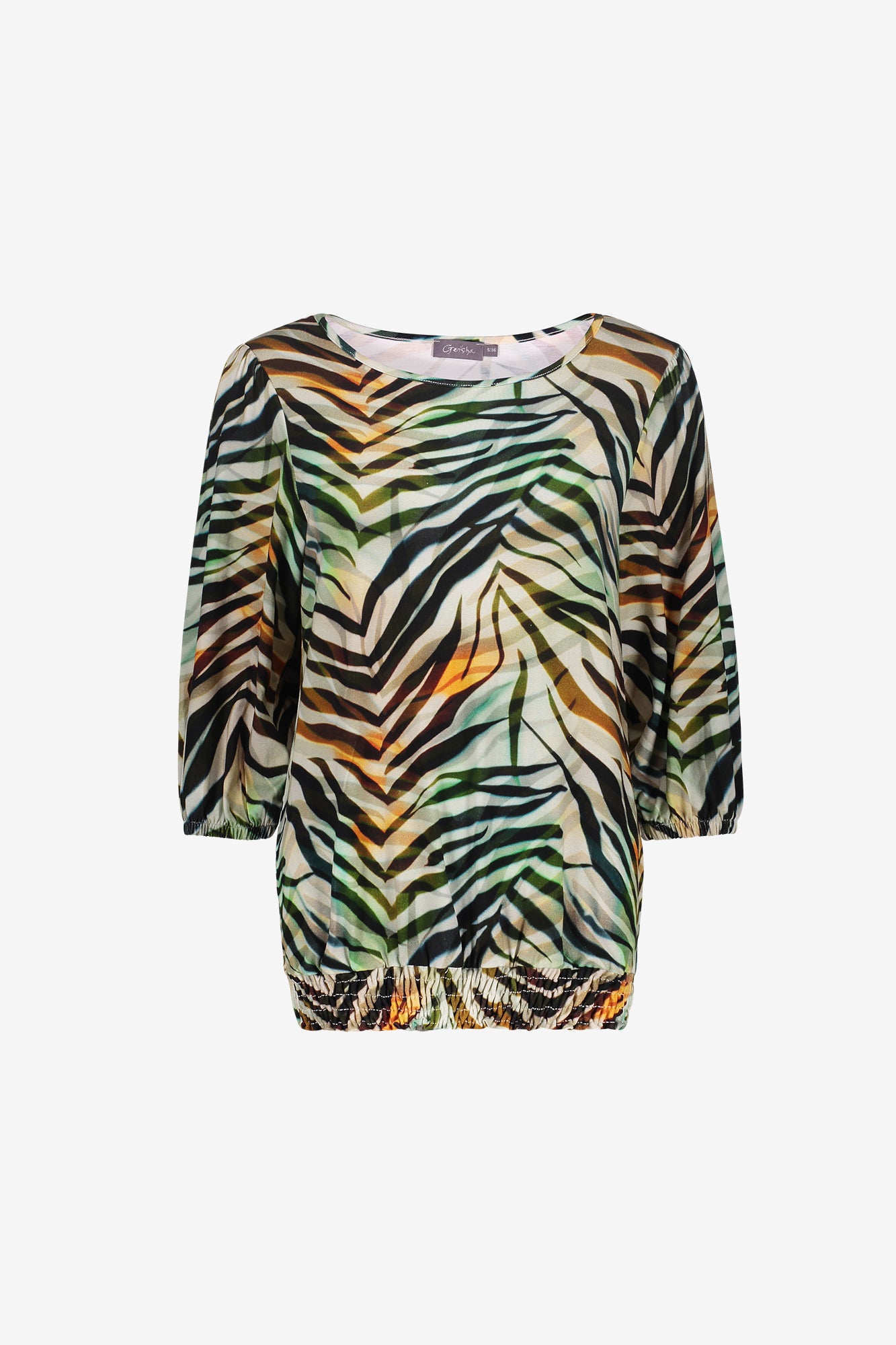 Geisha Top mit Print und Smockdetail