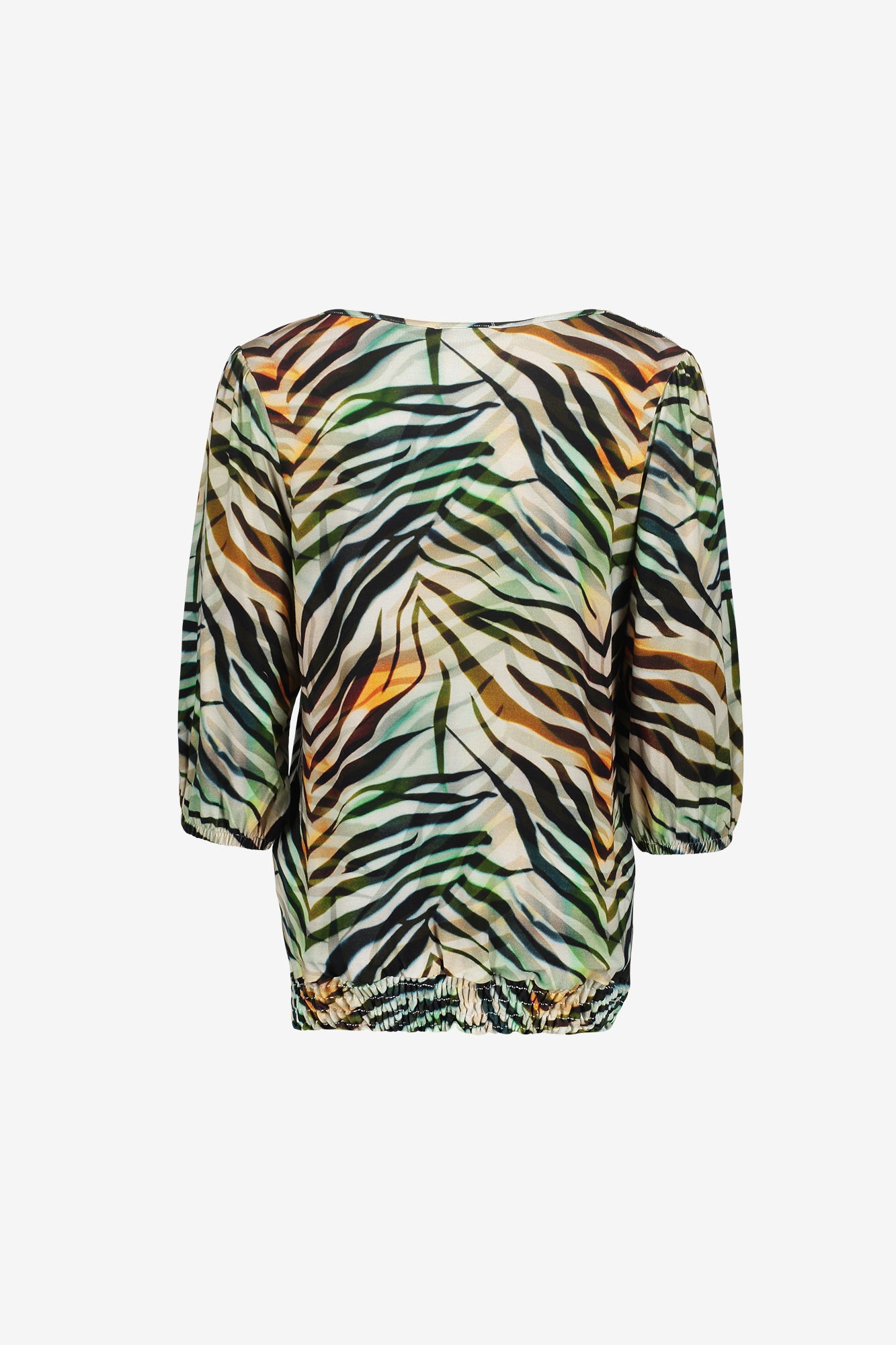 Geisha Top mit Print und Smockdetail