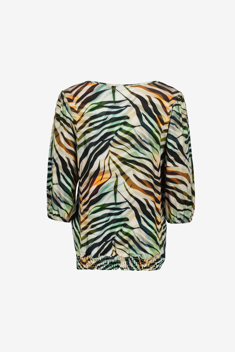 Geisha Top mit Print und Smockdetail