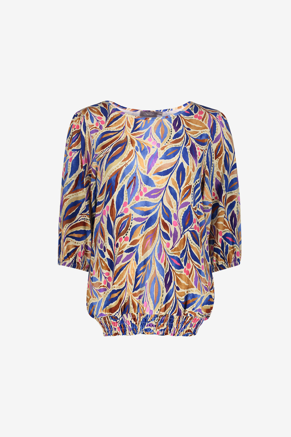 Geisha Top mit Print und Smockdetail
