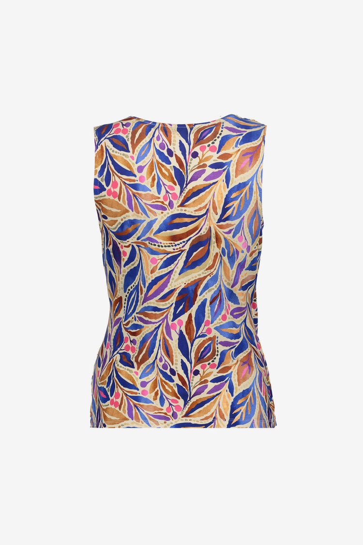 Geisha Top mit Wickelausschnitt und grafischem Print