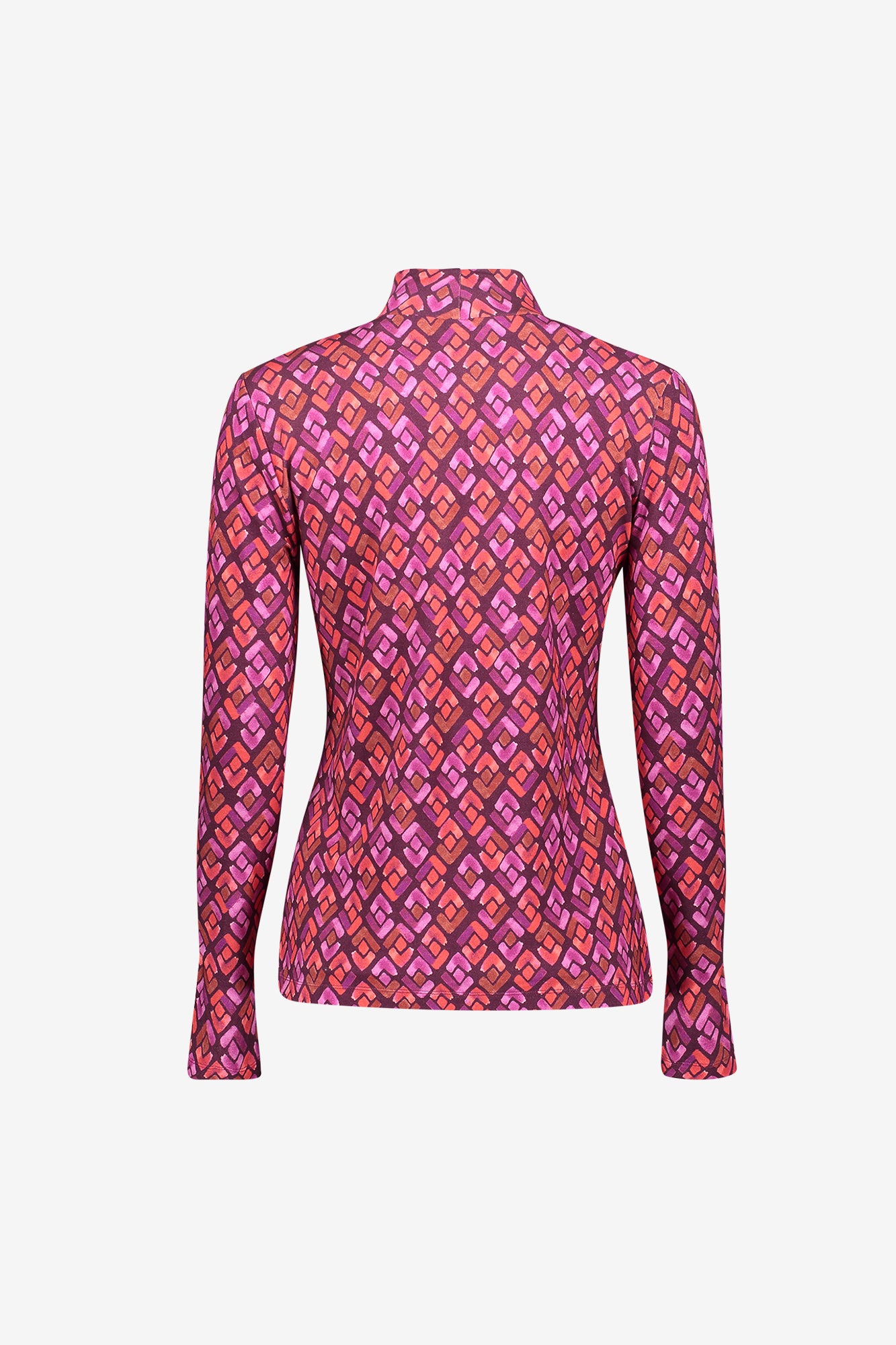 Geisha Top mit grafischem Print und Rollkragen