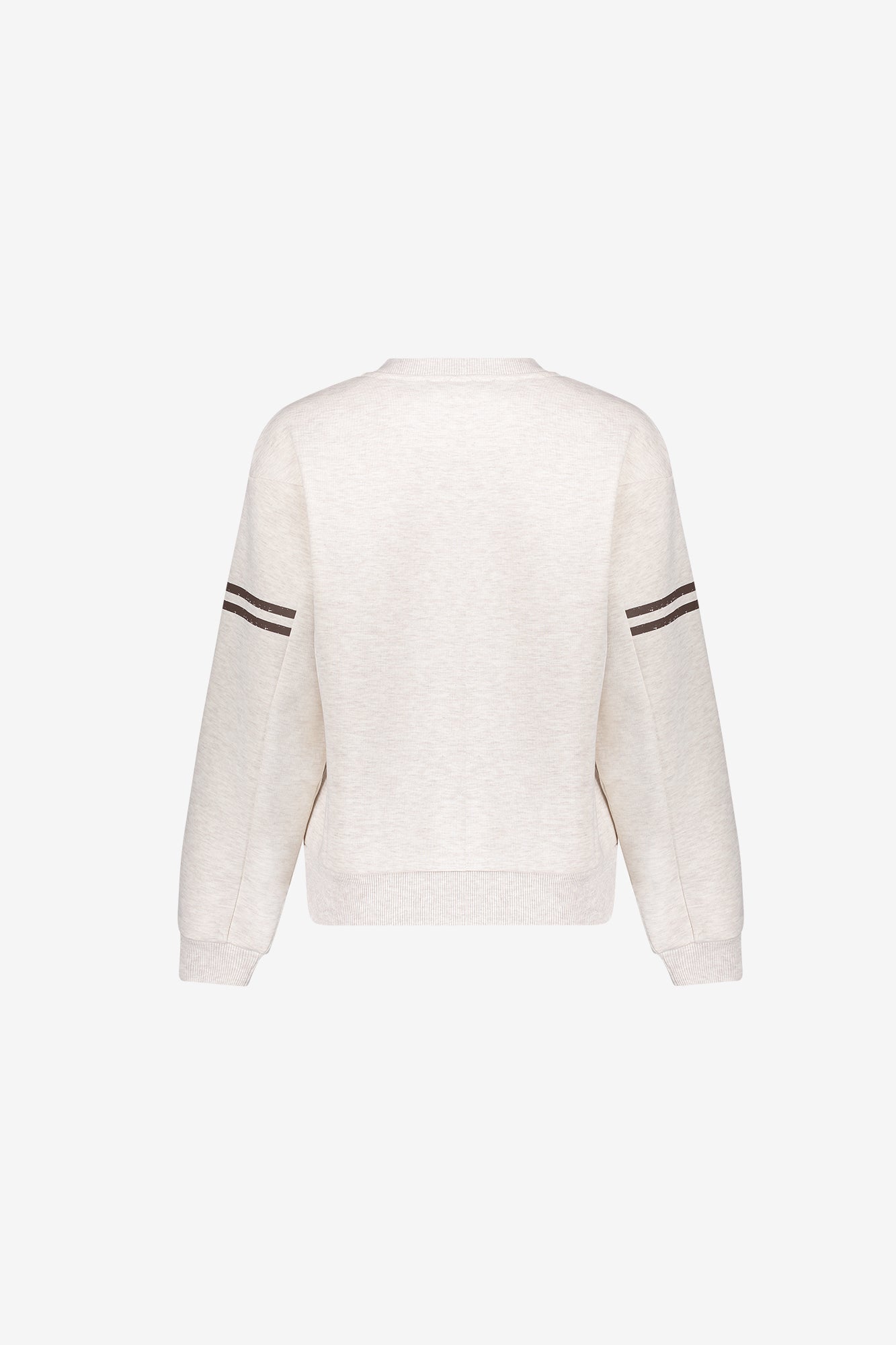 Geisha Sweatshirt in Greige Melange mit sportlichem Print
