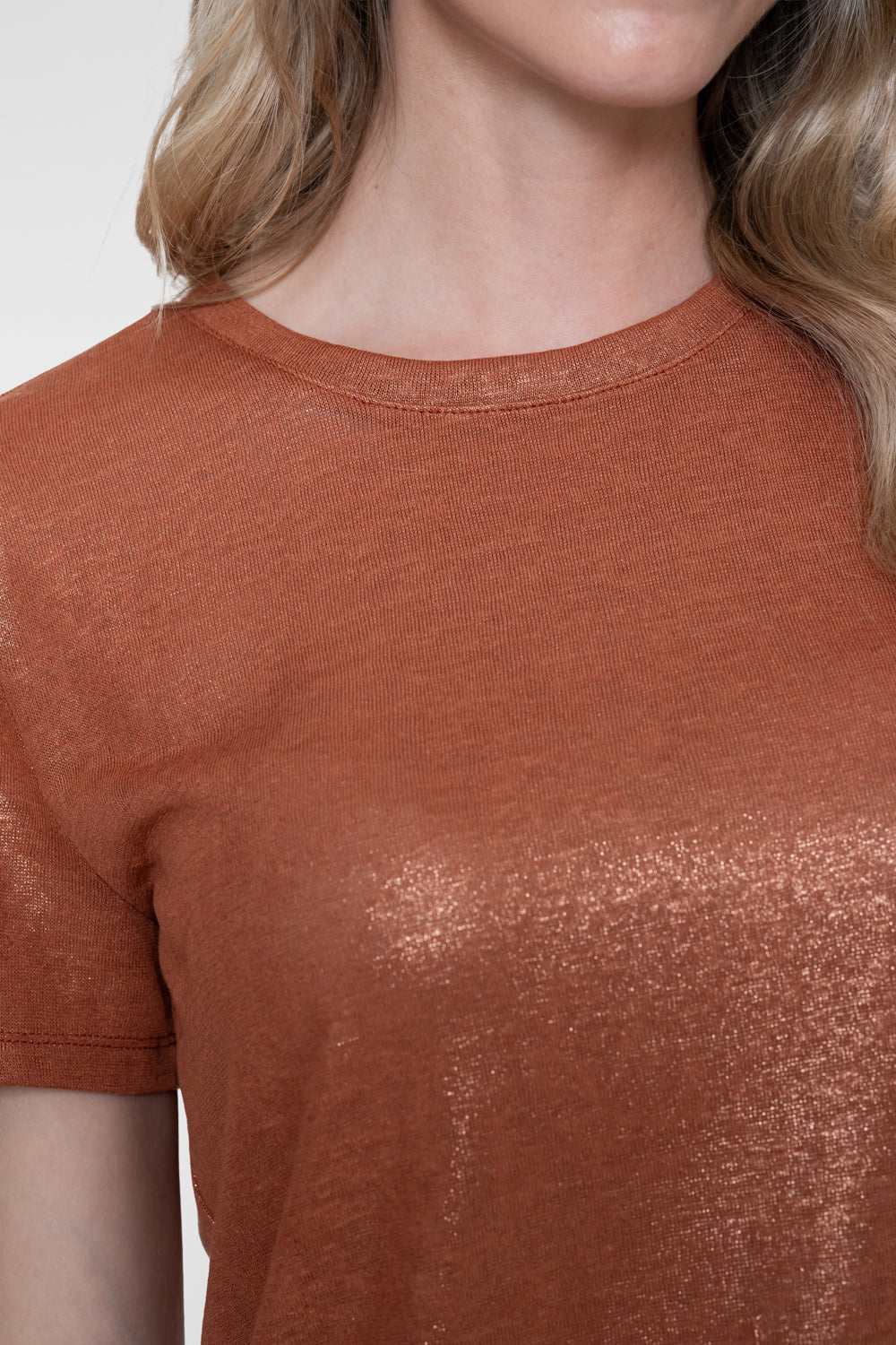 Geisha T-Shirt mit Foil-Print in warmem Camelton