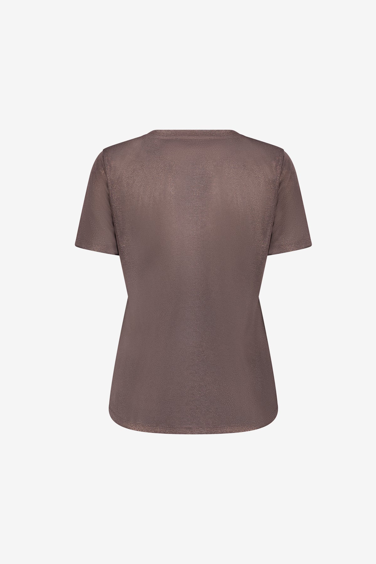 Geisha Jersey T-Shirt mit V-Ausschnitt und dezentem Glanz