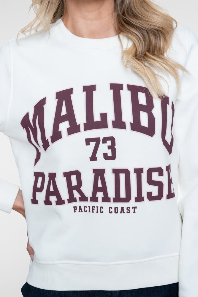 Sportlicher Pullover von Geisha mit Malibu Paradise Print