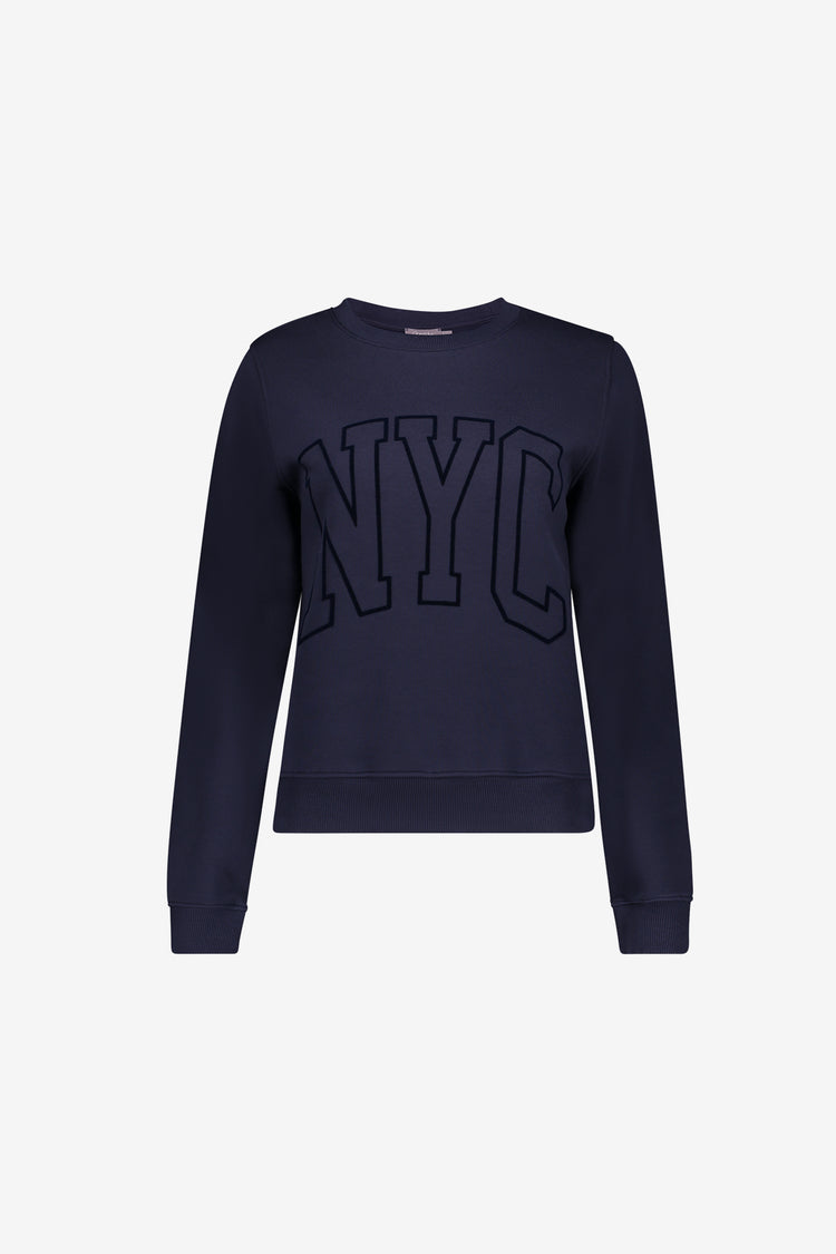 Geisha Sweatshirt mit NYC-Print in Navy